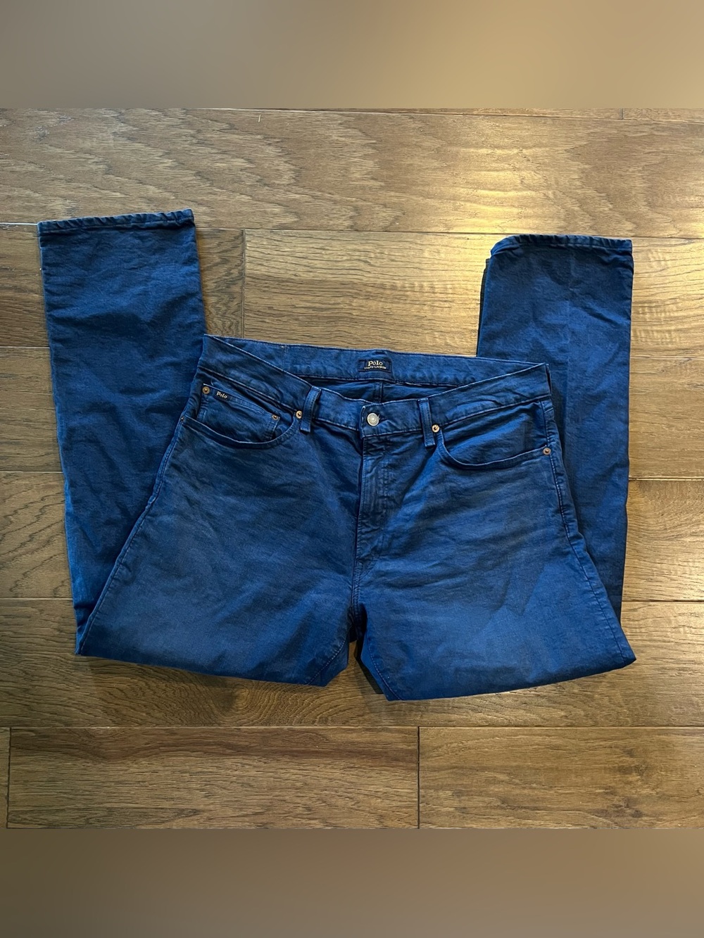 Polo Ralph Lauren Men's 36x30 Navy Garment Dyed Varick Slim Straight Jeans
